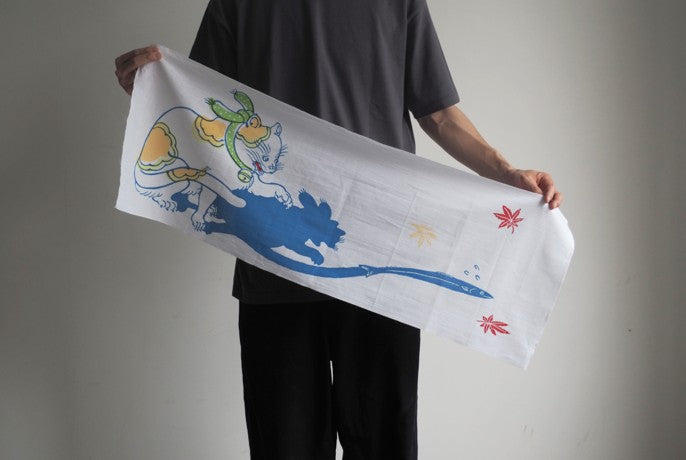 【人形師 中村弘峰 × うのみせ】判じ絵手ぬぐい:おかげさま