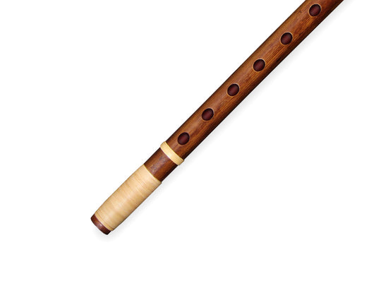獅子田流 篠笛 燻煙彫込 籐両巻