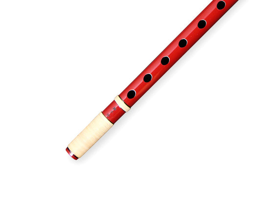 獅子田流 篠笛 本漆塗 籐両巻 本朱