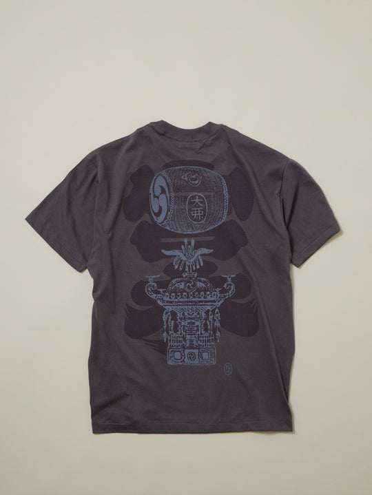 【うのみせオリジナル】宮本太鼓神輿Tシャツ（灰色）