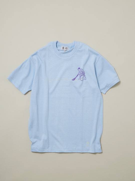 【うのみせオリジナル】判じ絵Tシャツ：せんそうじ（水色）