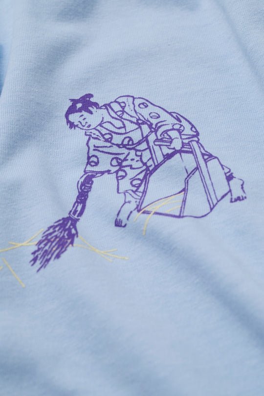 【うのみせオリジナル】判じ絵Tシャツ：せんそうじ（水色）