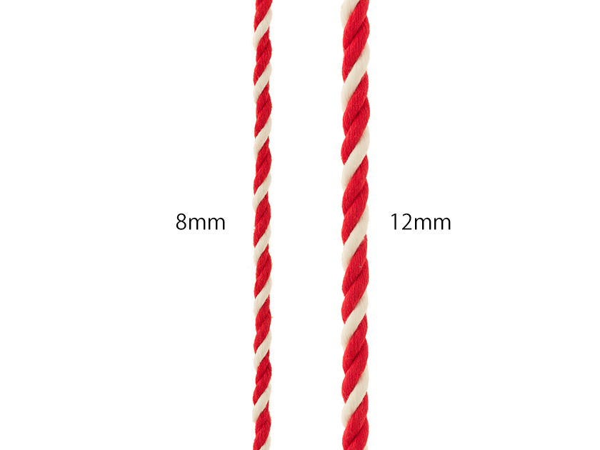日本限定 紅白ロープ 9mm×50m アクリルロープ 神輿 飾り 赤白ロープ 装飾ロープ 生川